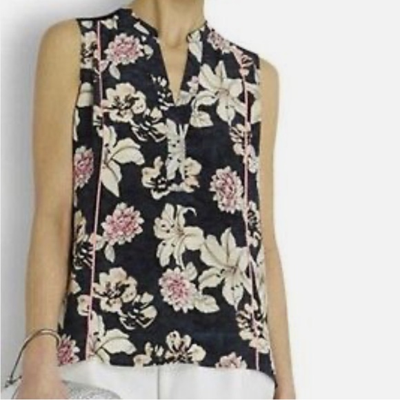 NWT Elizabeth and James Silk Sleeveless Blouse Top ~ in Lily Erwan Floral Print
